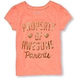 ザ・チルドレンズプレイス THE CHILDREN'S PLACE/ グリッターネオングラフィックティ トップス半袖Tシャツ 12～18ヶ月【並行輸入】