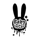 ラビット baby in car ステッカー ブラック 黒