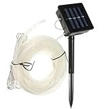 RaiFu ソーラーライト ソーラーロープライト 50 LEDs ソーラーロープライト妖精光屋外照明 ガーデン クリスマス パーティー装飾 7M 赤