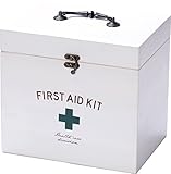 アンティーク調 ナチュラルウッド ファーストエイドボックス 救急箱 2段 ホワイト