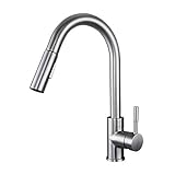KES LEAD-FREE SUS 304 Stainless Steel Pull Down Kitchen Faucet Single Handle Contemporary Style Bar 