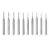 Demiawaking 超硬 10本/セット　カーバイド エンドミル 彫刻ビット　ビッド　高速度 工具 切削 木工 研磨用 彫刻ビット　切削エッジ径（CED）：0.5-1.4mm (0.5, 0.6,