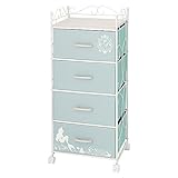 チェスト 4段 かわいい Disney ディズニー プリンセス 組立簡単 リトル・マーメイド アリエル ターコイズブルー 幅45×奥行35×高さ102cm FB45A-4TBL