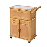 天然木キッチンワゴン ライトブラウン ZFC-0054-LBR