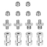 BTtime カメラ 14点セット 1/4'' 3/8'' ネジ変換アダプタ カメラ アダプターセット 三脚 一脚 一眼レフ 雲台等々対応 固定ネジアダプター 撮影補助ツール