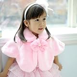子供ケープ 子供ドレス ポンチョ ボレロ　 ピンク (130cm) [並行輸入品]