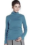 Sweet Mommy あったか 柔らか 上質裏起毛 タートル スリムフィット ロング丈 ふんわり ハイネック 着回し 授乳 トップス 授乳服 マタニティ/ L ターコイズ
