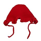 Domybest【エレガントなプリンセス】 ベビーラインキャップ 人造ハンドニット帽子 ロータスリーフ側 出産祝い 柔らかく防寒対策 写真小道具 快適 1-3歳に適して 3色