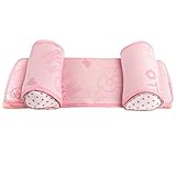 Kanemt ベビー枕 寝返り防止クッション 絶壁頭矯正 肌触りいい　赤ちゃん枕　可愛い　幅の調整可能　熊ピンクと枕席