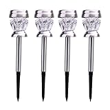 SIKIWIND ソーラーチャージLEDライト IP65 昼白色 水晶芝生ライト 庭園装飾 自動点灯 4個セット