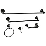 Kingston Brass BAHK1612478ORB Naples 5-Piece Accessory Set with 18" & 24" Towel Bar, Towel Ring, Rob