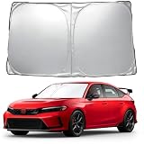 ホンダ シビックタイプr fl5 専用 フロントガラス サンシェード (2022.9～現行） UVカット 遮光 日よけ 車内温度上昇防止 折り畳み式 吸盤不要 車中泊グッズ ホンダ シビックタイプr fl5 カスタムアクセサリー