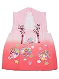 女児 被布コート単品「ピンク×サーモンぼかし 花の丸」3歳児用 女の子小物 お子様被布コート 和装小物 京加賀
