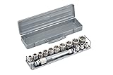 トネ(TONE) インパクト用ソケットセット(メタルトレー付) NV4132 差込角12.7mm(1/2") 内容15点 シルバー