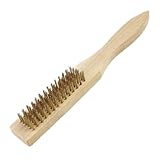 uxcell ワイヤー ブラシ ハードウェア 5.5"長さ 木製 ハンドル 真鍮 ハンド ツール