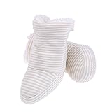 Domybest 秋冬 幼児用靴 子供用フロアソックス ベビー小児靴 ストライプパターン かわいい 写真小道具 出産祝い 滑り止め 柔らか 0-6ヶ月に適して