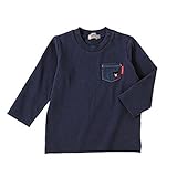 mikihouse Double_B(ミキハウスダブルB) Everyday Double_B デニムポケット付き長袖Ｔシャツ １５０ｃｍ,紺（03）