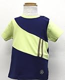 【rabbit　moon ラビットムーン】ツートーンTシャツ☆ネイビー×ライム<br>12-18M