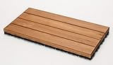 ウッドデッキ匠・樹脂ジョイント付・30cm×60cm×高さ4cm：6枚セット（色：チーク）（ウッドパネル）無垢・天然木製・国産・日本製