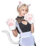 クリアストーン(Clearstone) もふもふアニマルセット コスプレ ハロウィン 白ねこ ユニセックス ホワイト