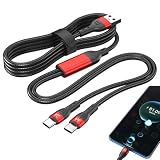 SensaBliss USB タイプC 二股ケーブル 2in1 充電ケーブル USB A to Type C+Type C 充電アダプタ PD対応 66W/6A 急速充電 データ転送 1.5M Y字 2台同時充電 高耐久 ナイロン編み 断線防止 赤/黒 (ランダムな色)