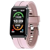 JUSUTEK 2023 革新 専門多機能スマートウォッチ，超多機能スマートブレスレット，IP67防水，24時間測定，女性機能，Bluetooth5.1，smart watch,超長時間待機，HBand，音楽制御、カウントダウン，Linel通知,着信表示,Line通知，贈り物，日本語対応，日本語説明書付き (ピンク)