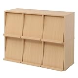 JKプラン Carmine スタッキングフラップシリーズ ディスプレイラック3P×2個組 幅37cm ナチュラル fr-053-2-na