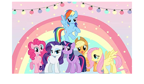 Amazon 5x3フィート マイリトルポニー パーティー レインボー 背景 ベビーシャワー ハッピーバースデー ケーキ テーブルデコレーション 保育園 学校 背景 子供 写真スタジオ小道具05 Jervie バックペーパー 背景布