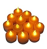 meiyiu Battery Powered FlamelessイエローLED Tealight Votiveキャンドルライトのセット12