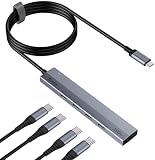 Aceele USB Cハブ10Gbps 4ポート拡張 USB 3.2 Gen 2 ハブ60cmケーブル付き 4xUSB-C ポートとType-c データポート付きUSB C to USB 3.2 変換アダプタ、MacBook Pro、iMac、iPad Pro、Chromebook、Samsung Galaxy 用 在宅勤務 ゲームに最適