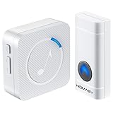 Homasy Wireless Doorbell withボリューム調整可能レベルとLEDフラッシュホワイト、防水) M ホワイト USAA2-VTHMHS023AWUS 1