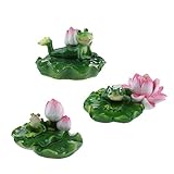 P Prettyia 浮遊カエル　妖精　ガーデン　テラリウム　シミュレーション　3個　素晴らしい　置物