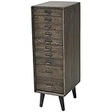 [山善] レターケース 木製 (桐) A4対応 10段 (幅30×奥行40㎝) ヴィンテージ風 組立かんたん ウォルナットブラウン VTC-3(WBR)