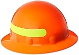 Fibre-Metal 280-E1RW46A009 E-1 Full Brim Hard Hats, 8 Point Ratchet, Strong with Yellow/Green Refere
