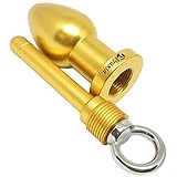 Praxia 金属製 アナルプラグ トンネルバットプラグ 直径 3.7cm ゴールド 【ローション/鈴/クロス/ロゴ入り布袋 付属