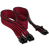 CORSAIR 12+4ピン 電源ユニット用モジュラーケーブル PCIe Gen 5 Type-4 600W 12VHPWR スリーブケーブル ブラック/レッド CP-8920334
