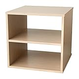 木製 キューブボックス ユニットラック [cubic キュービック ] オープン 2段(背板なし) タイプ ナチュラル [組み合わせ 自由自在 36cm立方体 収納 棚 ラック] WEL-005N