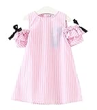 WIN　 女の子ドレス ガールズワンピース 夏サマー 可愛いベビー 子供女の子ドレス ガールズワンピース　 フリル ワンピース (120cm, ピンク)