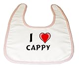 Baby Bib with I Love Cappy (first name/surname/nickname) by Shopzeus
