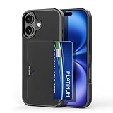 【ミニマリストには高】スマホケース iPhone 17 用の カバー カード収納 上質な手触り アイフォン 17用の 背面カード収納 カバー 耐衝撃 軽量 薄型 ICカード収納 P-card スマホケースマホカバー 背面カードポケット(iP17 、ブラック)