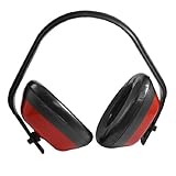 uxcell　 防音用イヤーマフ　聴覚保護のイヤーマフ　リデューサー　防音　消音　工事現場　騒音対策グッズ　調節可能ノイズ　プラスチック　ブラック　レッド