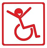 【全16色】車椅子マーク/車イス　サイン/カー ステッカー/Car/リラックス/車用/シール/ Vinyl/Decal /バイナル/デカール/-2 (赤) [並行輸入品]
