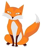Wallmonkeys WM340443 Illustration of Very Cute Cartoon Fox Peel and Stick Wall Decals (18 in H x 15 
