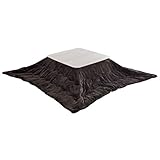 タンスのゲン こたつ 2点セット 【こたつ本体+掛布団】 幅75×75cm 正方形 折れ脚 フラットヒーター 本体ホワイト 布団ブラウン 21300049 00