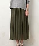 Angeliebe エンジェリーベ マタニティ 産前 産後 対応 チュール ロング スカート 妊婦服 マキシ S ～ M カーキ 21517 21517101