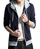 [meryueru(メリュエル)] デザイン パーカー ジップアップ フード付き 切り替え オ...