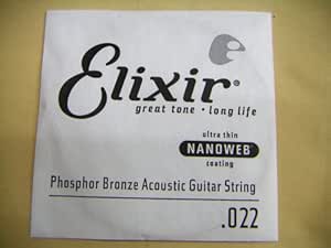 Amazon Co Jp 新品 弦 エリクサー 022 バラ弦 1本 コーティング ナノウェブ Elixir アコースティックギター弦 フォスファーブロンズ ワウンド弦 楽器