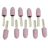 uxcell 軸付き砥石　研磨　ルーター　マウントポイント　砥石　テーパーヘッド　研削ビット　ポリッシャー　モーブ　グラベル素材　10個入り