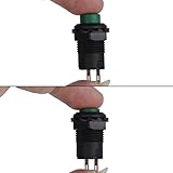 Fenteer プラスチックフレーム　金属端子　12Vセルフロックボタンスイッチ　車スイッチ　押しボタンスイッチ　 グリーン 10個