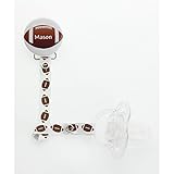Personalized Name Boys Football Pacifier Clip (RPER35) by Crystal Dream